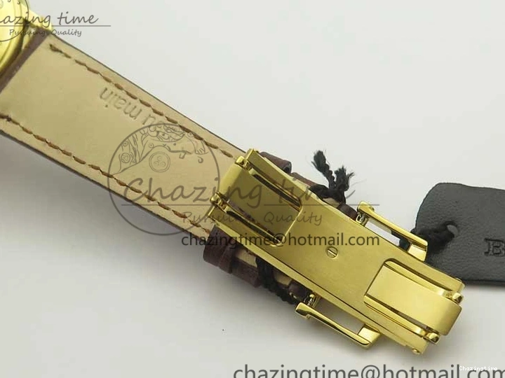 0318 WellDesigned Villeret 6651 YG ZF 1:1 Best Edition White Dial on Brown Leather Strap A 8000